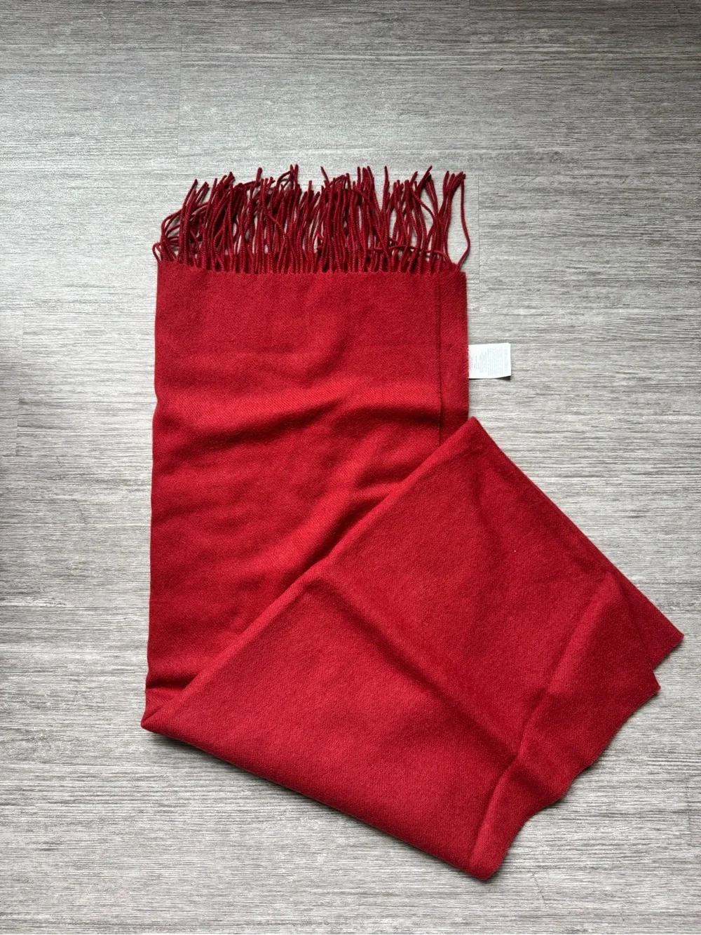 Muji Fringe Scarf in Deep Brick Red